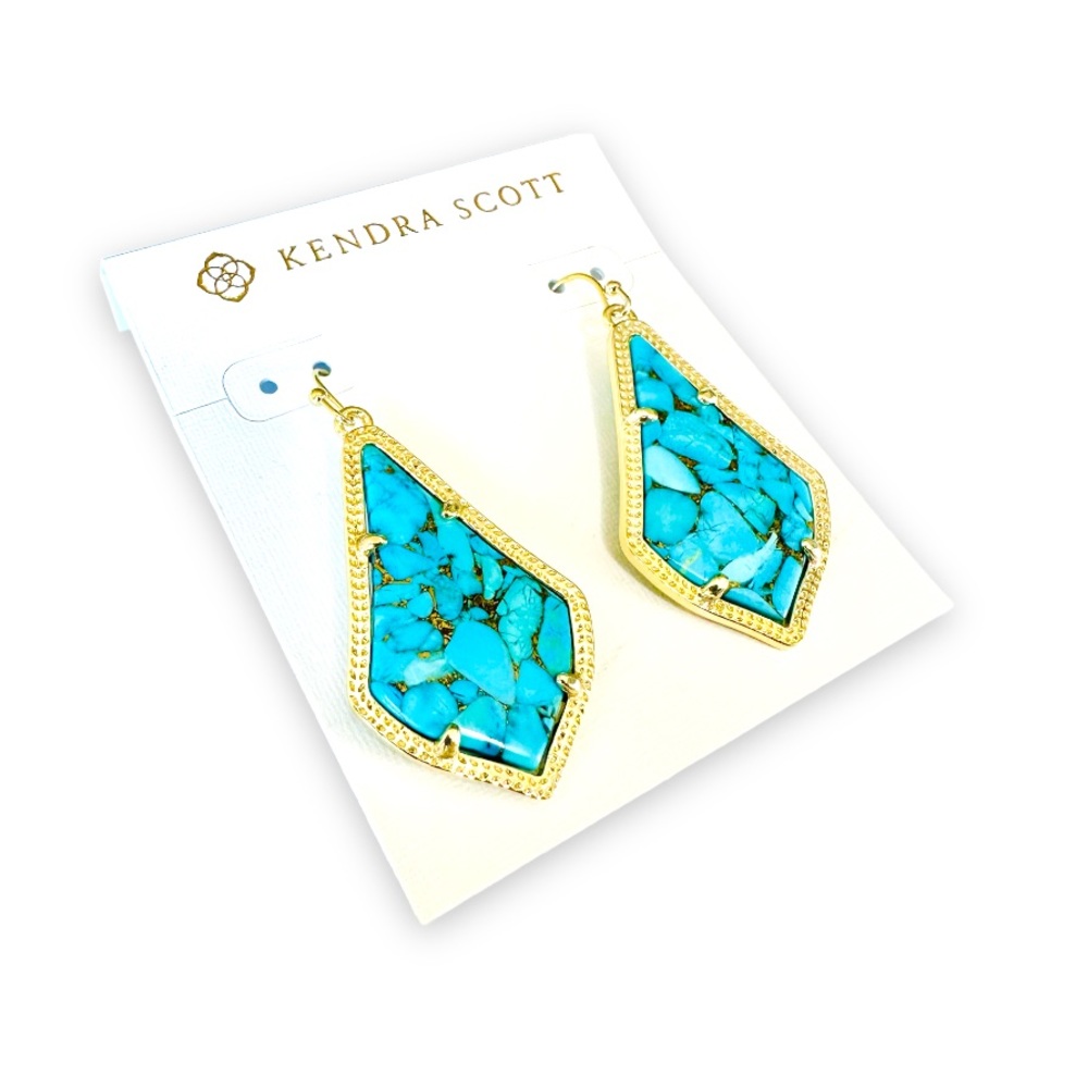 Kendra Scott Veined Turquoise Alex Earrings Classic NEW